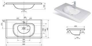 Раковина Эстет Olivia silk ФР-00014959 90см белый